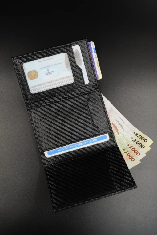 Billetera y tarjetero Premium - Negro rayas - Image 2