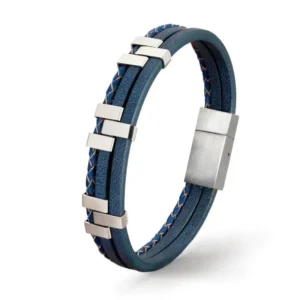 Pulsera de cuero multicapa