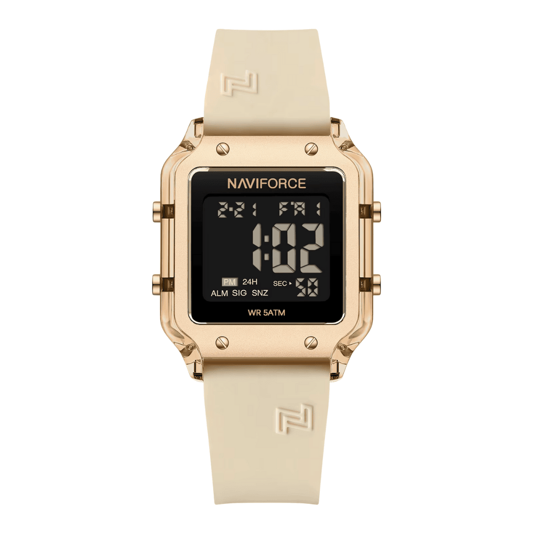 Reloj Femenino Naviforce Digital Gold Beige