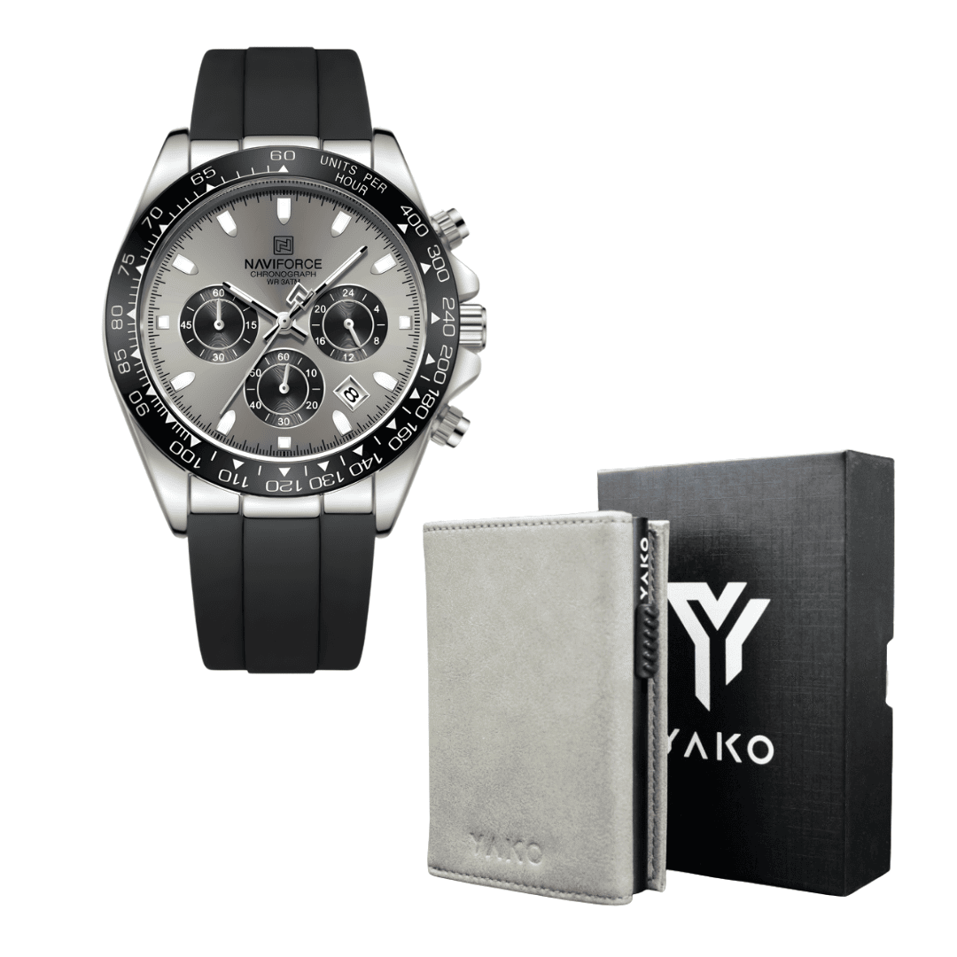 Combo Reloj línea Naviforce + Billetera tarjetero