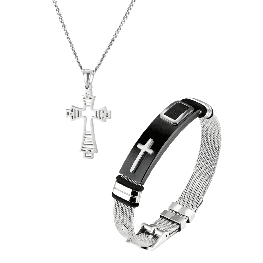 Combo Cruz Cadena + Pulsera
